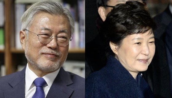 문재인 전 대통령(왼쪽), 박근혜 전 대통령. 사진 더불어민주당, 뉴스1