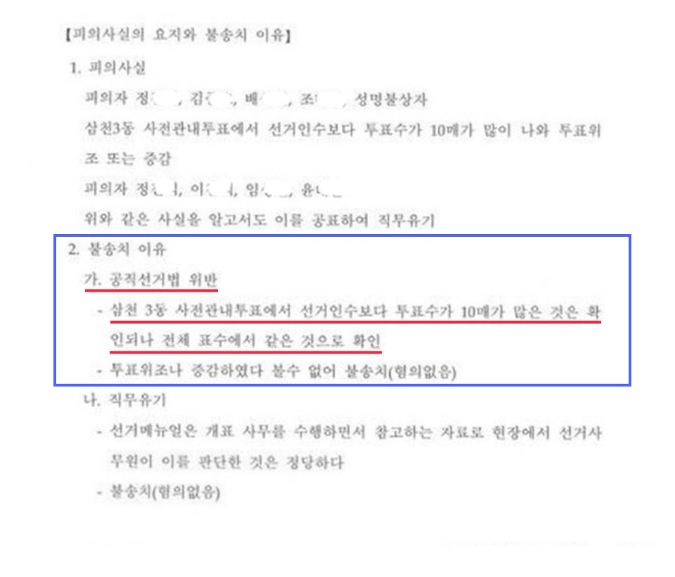 전주완산경찰서 수사결과 통지서(2022년 3월 2일)